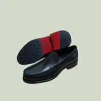 mocassin noir cuir origine daim authentique WESTON J.M